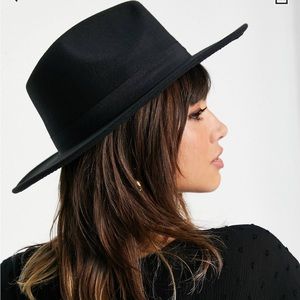ASOS DESIGN Structured Fedora Hat in Black